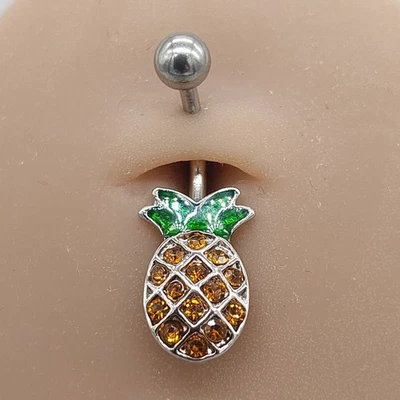 Belly Bars Button Piercing Bar Dangle Navel Body Jewellery Gem Ring Silver Round - Изображение 1 из 4