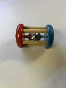 Vintage Holz Glocke Rassel Schütteln Spielzeug - Bild 1 von 4