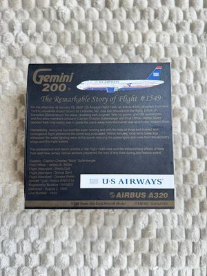 Gemini Jets 1/200 US Airways Airbus A320-200 Flight #1549 G2USA183 - Image 1 of 4