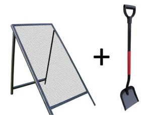SET Durchwurfsieb + Schaufel | Gartensieb Kompostsieb Kompost 120x60cm - 4x4mm - Bild 1 von 4
