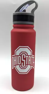 OSU Ohio State Buckeyes 25oz Stainless Steel Flip Top Bottle - Screw Lid - Picture 1 of 3