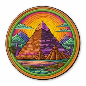 Parche de pirámides aplique de hierro civilización antigua insignia egipcia momia Giza - Imagen 1 de 12