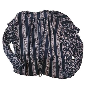 Free People Bohemian Floral Novelty Print Top Size XS - Picture 1 of 7