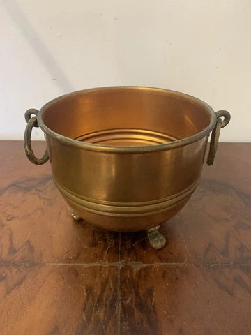 Vintage Antique Copper Planter Plant Pot 15cm Diameter Cover