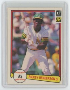 1982 Donruss Rickey Henderson . Oakland Athletics #113