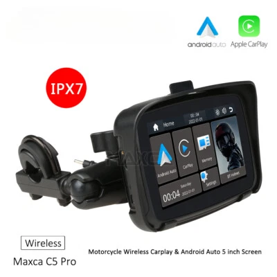 Waterproof Motorbike 5inch Wireless Apple Carplay Android Auto Screen Motorcycle - Image 1 of 4