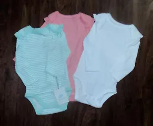 NWT Cloud Island Set of 3 One Piece Bodysuit Long Sleeve Baby Girls Size 12M - Picture 1 of 8