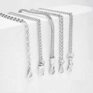 Replacement Women Silver Purse Chain Strap Handle Shoulder Crossbody Bag Handbag - Picture 1 of 12