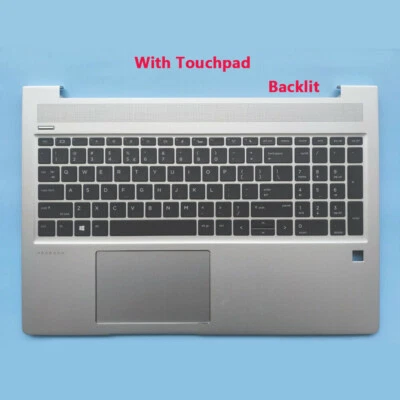 New Palmrest Backlit Keyboard Touchpad For HP ProBook 450 G6 450 G7 Silver - Image 1 of 4