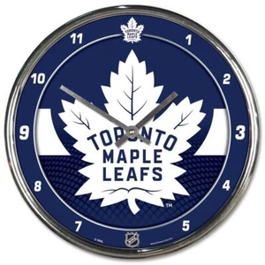 Toronto Maple Leafs Chrom runde Wanduhr [NEU] NHL Schild Banner Büro Höhle - Bild 1 von 1
