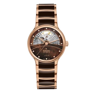 Nuevo reloj para mujer Rado Centrix automático diamantes esfera marrón corazón abierto R30029902 - Imagen 1 de 5