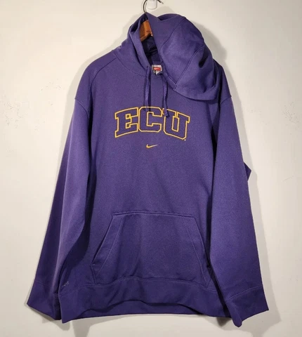 Nike Team East Carolina University Hoodie Mens Purple Hooded Sweatshirt NWOT, XL Cover