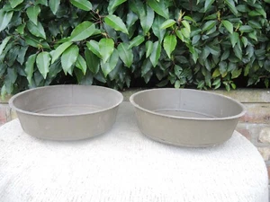 Par de cuencos metálicos vintage jardineras suculentas 29 cm diámetro (329) - Imagen 1 de 9