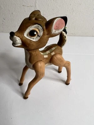 Vintage Disney BAMBI Articulated PVC Figure With Blue Butterfly On Tail [n] - Image 1 of 4