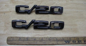 OEM - Pair 1969-70 Chevrolet Chevy C20 Fender Emblems - 3940814 - Studs Intact - Picture 1 of 6
