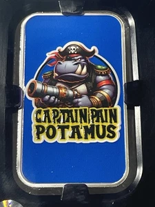 Barra de plata fina Captain Pain Potamus 33 de 50 leyendas piratas de plata de 1 oz .999 - Imagen 1 de 18