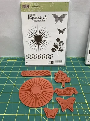 Stampin Up Rubber Stamps Kinda Eclectic Kindness Sun Butterfly Leaves - Image 1 of 2