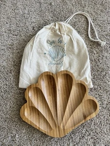 Beachly Costal Seaside Style Decor Wood Shell Bowl 8 x 9 - Picture 1 of 1