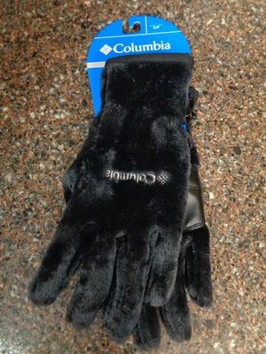 Guante polar Columbia Fast Beauty para mujer pequeño negro cuero para correr palma NUEVO Foto 1 de 4