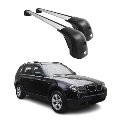 Roof Racks Cross Bars for BMW X3 E83 2004-2010 Aluminium 220lb Silver - Image 1 of 4