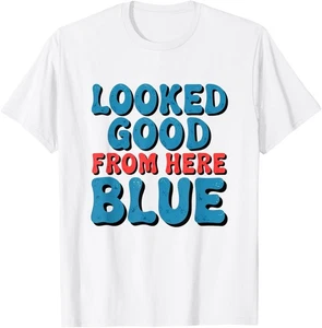 Retro Groovy Looked Good From Here blau lustig Softball T-Shirt Hoodie - Bild 1 von 8