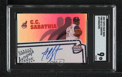 2005 Topps Pack Wars Auto CC Sabathia #PWA-CS SGC 9 MINT Auto HOF - Image 1 of 2