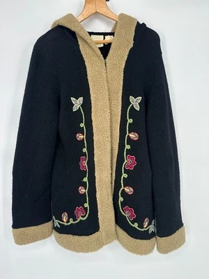 De Colección Next Era Cárdigan Suéter Largo Mujer Grande Lana Boho Sherpa Bordado Foto 1 de 4