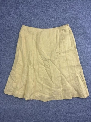 Falda Boden Mujer 8L Amarillo Lino Línea A Forrada Cremallera Lateral Verano Acampanada Paneles Foto 1 de 4