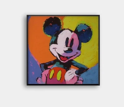 🖼️ Mickey Mouse Art "Framed" by Peter Max 🎨 | 24"x24" Giclée | COA ✍️  V5 - Image 1 of 4