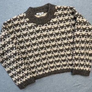Madewell Sweater Womens Small Brown Beige Aldridge Crop Pullover Chunky Knit - Picture 1 of 9