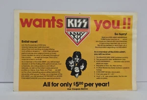 RARE KISS Rock N Roll Over KISS Army Paraphernalia Order Form FROM ALIVE LP - Picture 1 of 8