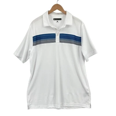Pebble Beach Golf Polo Shirt Men XL White Short Sleeve Dry-Luxe Performance Slit - Image 1 of 4