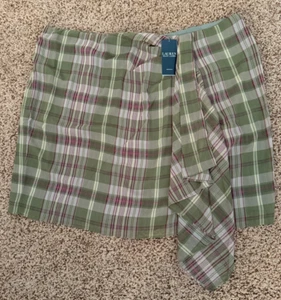 Lauren Ralph Lauren Woman Olive Green Plaid Georgette Ruffle Skirt Size 18W NWT - Picture 1 of 7