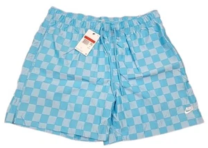 NEW NWT Nike Club Flow WOVEN Checkered Blue Shorts FN3098-447 MSRP$60 MEN'S L - Picture 1 of 19