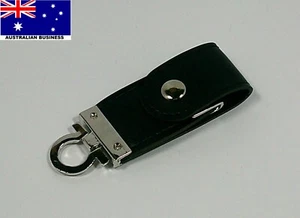 4GB Leather USB 3.0 Flash Drive – Key Chain – Black – Portable & Stylish - Bild 1 von 3