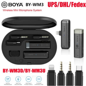 BOYA BY-WM3 Lavalier Wireless Microphone System 2.4g for Camera DSLR Smartphone - Picture 1 of 15