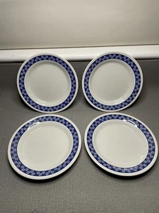 Set piatti Oxford floreale blu bianco vintage made in Brasile 23 cm x4 - Foto 1 di 4