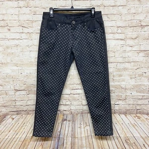 Velvet Heart Womens Skinny Jeans Size 27 Boho Premium Denim White Polka Dot Gray - Picture 1 of 6