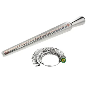 Silber Ringgröße Ring Gauge Maßstab Ringstock Ringmaß EU HK USA Finger Meß-Gerät - Bild 1 von 3