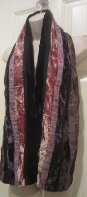 Two's Company Vintage Bufanda Larga Terciopelo Telas Mixtas Bufanda - 61.5" x 9" Foto 1 de 4