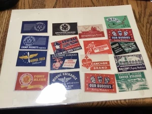 Juego de 96 etiquetas de papel Matchbox vintage - Imagen 1 de 5