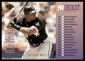 1995 Leaf Checklist Checklist #3 Frank Thomas Chicago White Sox