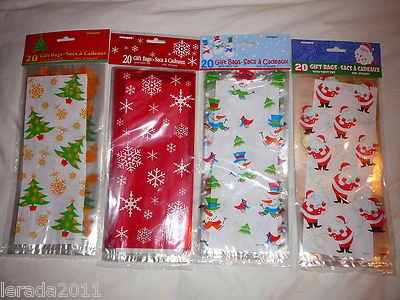 UNIQUE CHRISTMAS CELLOPHANE GIFT 20 BAGS SWEETS GIFTS CHOCOLATES PRESENTS CELLO PARTY