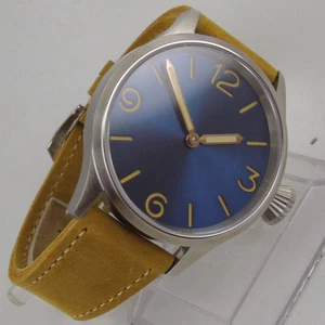 Reloj para hombre estuche 43mm esfera azul cristal zafiro cuerda manual asia 6497 - Imagen 1 de 7