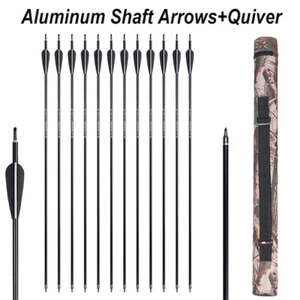 31" Archery Aluminum Arrows SP500 OD7.6mm Recurve Bow Target Hunting Practice - Picture 1 of 14