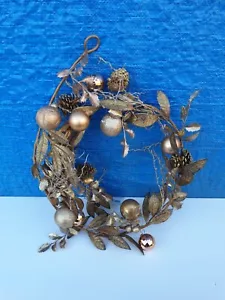 PREMIER Gold Wreath 1.5m- Festive Holiday Décor - Picture 1 of 7
