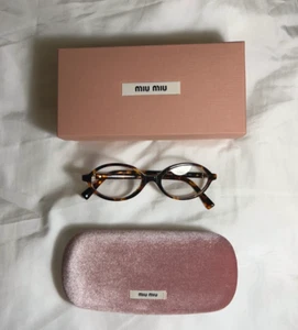 Gafas de sol Miu Miu Regard lentes azules miel carey acetato ajuste estándar - Imagen 1 de 2