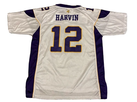 Minnesota Vikings Percy Harvin Jersey Reebok White NFL Football Youth XL 18-20 Cover