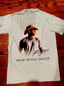 Camiseta Kenny Chesney The Big Revival 2015 Gira de Conciertos Pequeña Verde Espuma de Mar - Imagen 1 de 5
