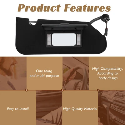 Left Right Sun Visor Sun Shade for 2005-13 Chevrolet C6 Corvette Base Z06 ZR1 Foto 1 de 4